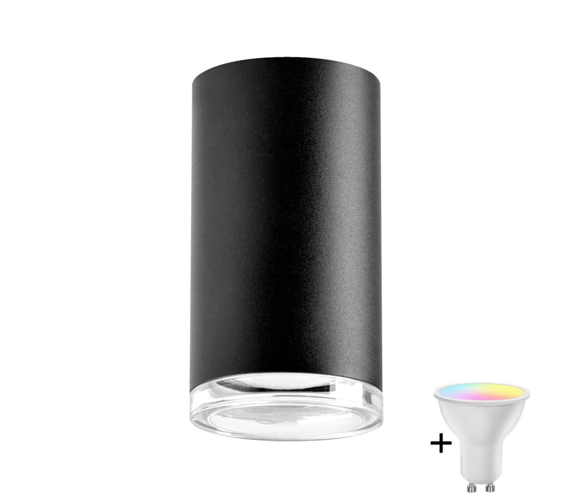 LED RGBW stmievateľné kúpeľňové bodové svietidlo TURYN 1xGU10/4,8W/230V IP44 čierne SA1885+AI2382