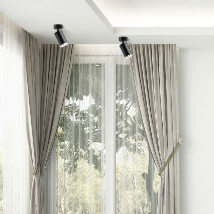 LED RGBW Stmievateľné kúpeľňové bodové svietidlo TURYN 1xGU10/4,8W/230V 3000K IP44 čierne + diaľkové ovládanie