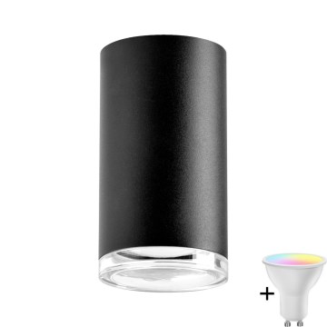 LED RGBW Stmievateľné kúpeľňové bodové svietidlo TURYN 1xGU10/6,5W/230V 2700-6500K Wi-Fi IP44 čierna