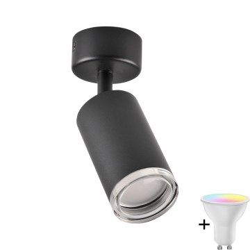 LED RGBW Stmievateľné kúpeľňové bodové svietidlo TURYN 1xGU10/6,5W/230V 2700-6500K Wi-Fi IP44 čierna
