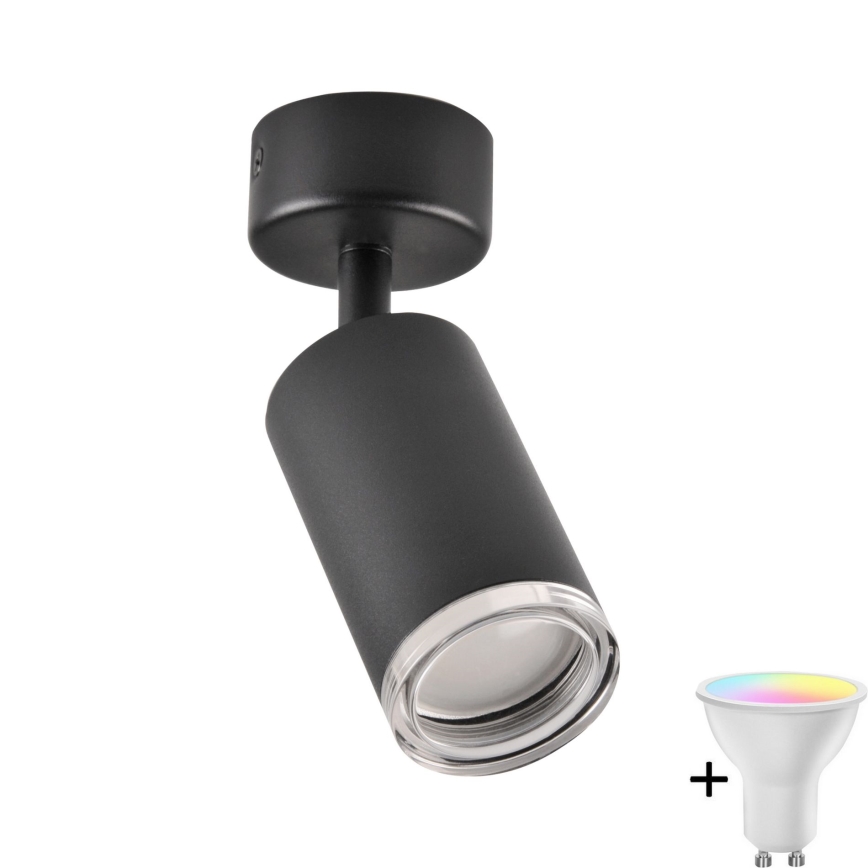 LED RGBW Stmievateľné kúpeľňové bodové svietidlo TURYN 1xGU10/6,5W/230V 2700-6500K Wi-Fi IP44 čierna
