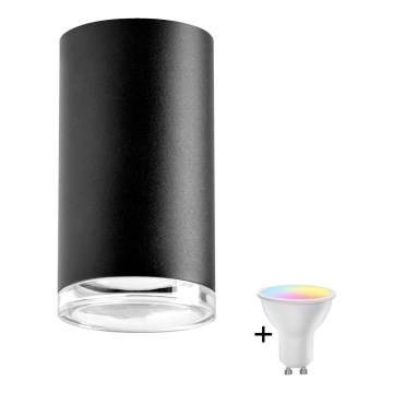 LED RGBW stmievateľné kúpeľňové bodové svietidlo TURYN 1xGU10/6,5W/230V 2700-6500K Wi-Fi IP44 čierne