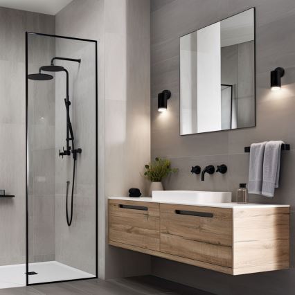 LED RGBW Stmievateľné kúpeľňové bodové svietidlo TURYN 1xGU10/6,5W/230V 2700-6500K Wi-Fi IP44 čierna