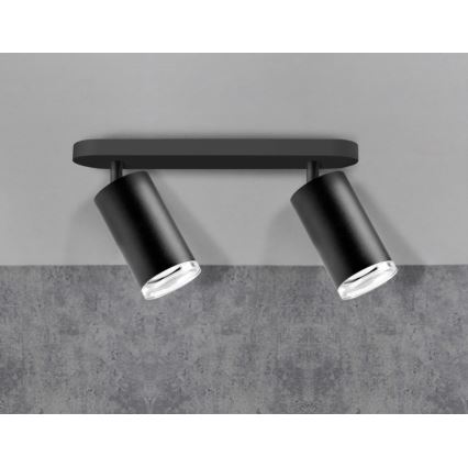 LED RGBW Stmievateľné kúpeľňové bodové svietidlo TURYN 2xGU10/4,8W/230V 3000K IP44 čierne + diaľkové ovládanie