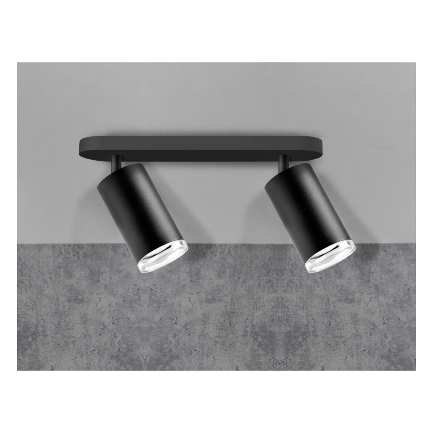 LED RGBW Stmievateľné kúpeľňové bodové svietidlo TURYN 2xGU10/4,8W/230V 3000K IP44 čierne + diaľkové ovládanie