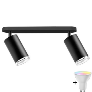 LED RGBW Stmievateľné kúpeľňové bodové svietidlo TURYN 2xGU10/6,5W/230V 2700-6500K Wi-Fi IP44 čierna