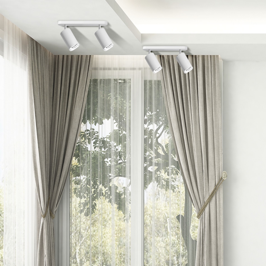 LED RGBW Stmievateľné kúpeľňové bodové svietidlo TURYN 2xGU10/6W/230V 3000K IP44 biele + diaľkové ovládanie