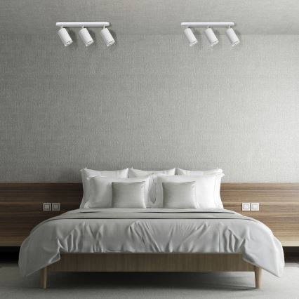 LED RGBW stmievateľné kúpeľňové bodové svietidlo TURYN 3xGU10/4,8W/230V 3000K IP44 biela + diaľkové ovládanie