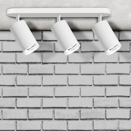 LED RGBW stmievateľné kúpeľňové bodové svietidlo TURYN 3xGU10/4,8W/230V 3000K IP44 biela + diaľkové ovládanie