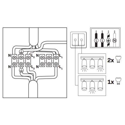 LED RGBW Stmievateľné kúpeľňové bodové svietidlo TURYN 3xGU10/4,8W/230V 3000K IP44 čierna + diaľkové ovládanie