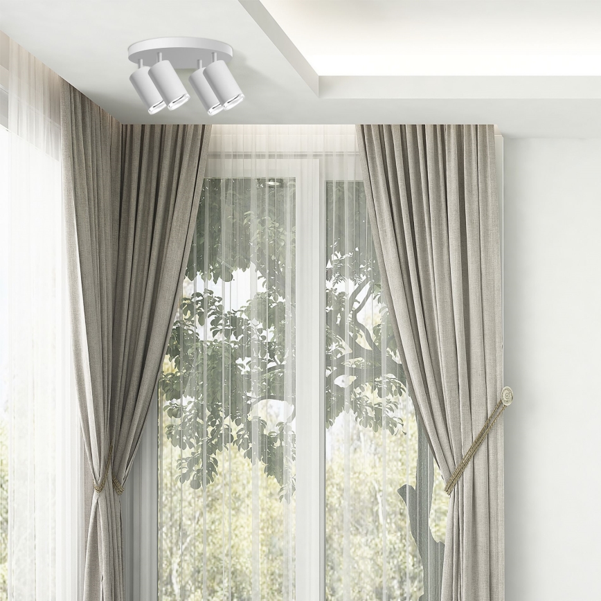 LED RGBW stmievateľné kúpeľňové bodové svietidlo TURYN 4xGU10/4,8W/230V 3000K IP44 biela + diaľkové ovládanie