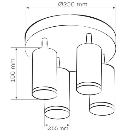 LED RGBW stmievateľné kúpeľňové bodové svietidlo TURYN 4xGU10/4,8W/230V 3000K IP44 biela + diaľkové ovládanie