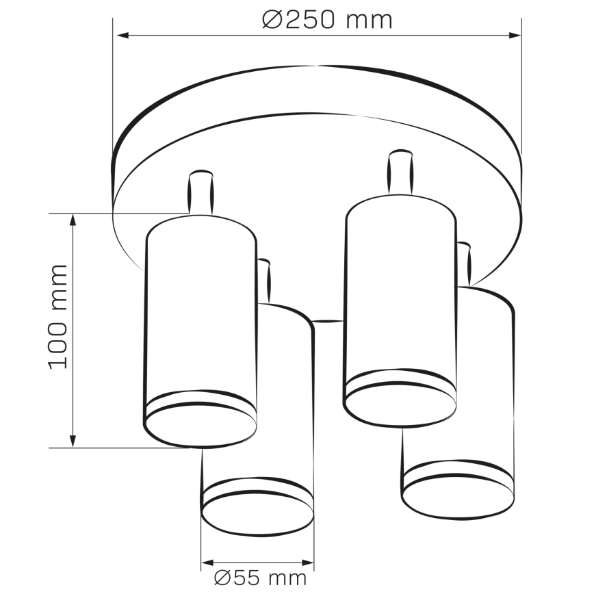LED RGBW stmievateľné kúpeľňové bodové svietidlo TURYN 4xGU10/4,8W/230V 3000K IP44 biela + diaľkové ovládanie