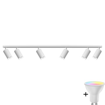 LED RGBW Stmievateľné kúpeľňové bodové svietidlo TURYN 6xGU10/6,5W/230V 2700-6500K Wi-Fi IP44 biela