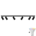 LED RGBW Stmievateľné kúpeľňové bodové svietidlo TURYN 6xGU10/6,5W/230V 2700-6500K Wi-Fi IP44 čierna