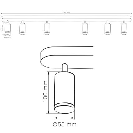 LED RGBW Stmievateľné kúpeľňové bodové svietidlo TURYN 6xGU10/6,5W/230V 2700-6500K Wi-Fi IP44 čierna