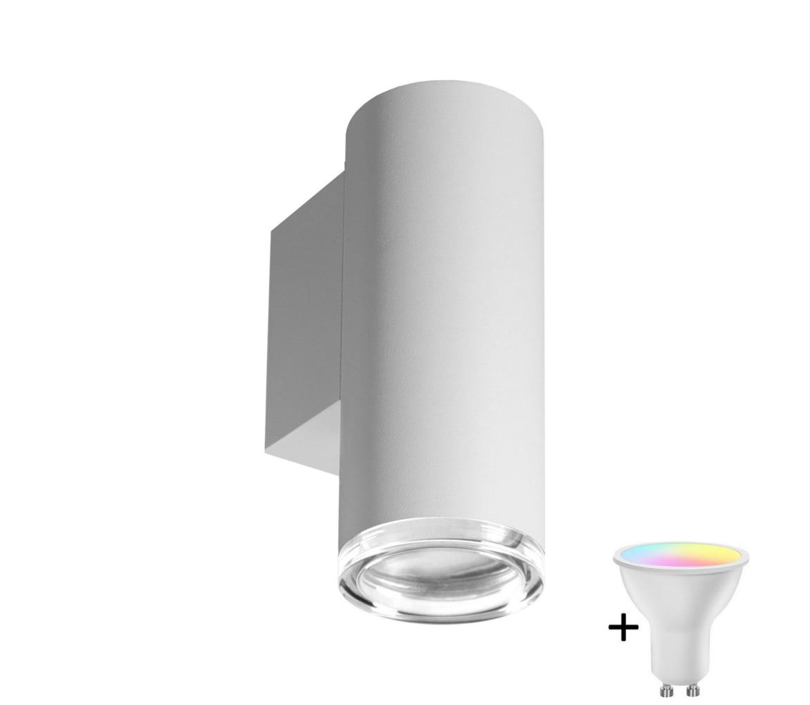LED RGBW stmievateľné kúpeľňové nástenné svietidlo TURYN 1xGU10/4,8W/230V IP44 biele SA1907+AI2382