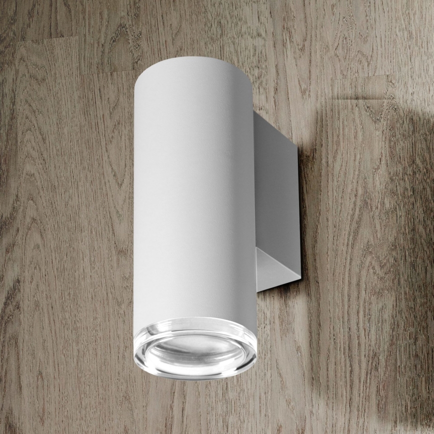 LED RGBW Stmievateľné kúpeľňové nástenné svietidlo TURYN 1xGU10/4,8W/230V 3000K IP44 biela + diaľkové ovládanie