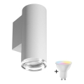 LED RGBW Stmievateľné kúpeľňové nástenné svietidlo TURYN 1xGU10/6,5W/230V 2700-6500K Wi-Fi IP44 biela
