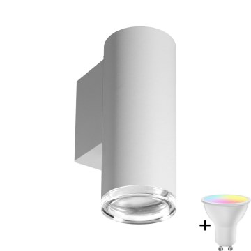 LED RGBW Stmievateľné kúpeľňové nástenné svietidlo TURYN 1xGU10/6,5W/230V 2700-6500K Wi-Fi IP44 biele