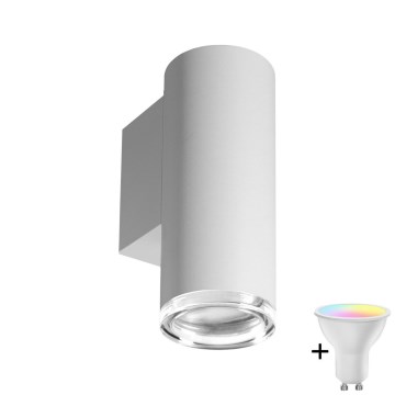 LED RGBW Stmievateľné kúpeľňové nástenné svietidlo TURYN 1xGU10/6W/230V 3000K Wi-Fi IP44 biela
