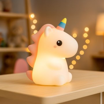 LED RGBW Stmievateľné nabíjacie dotykové detské nočné svetlo UNICORN LED/1W/5V 1200 mAh
