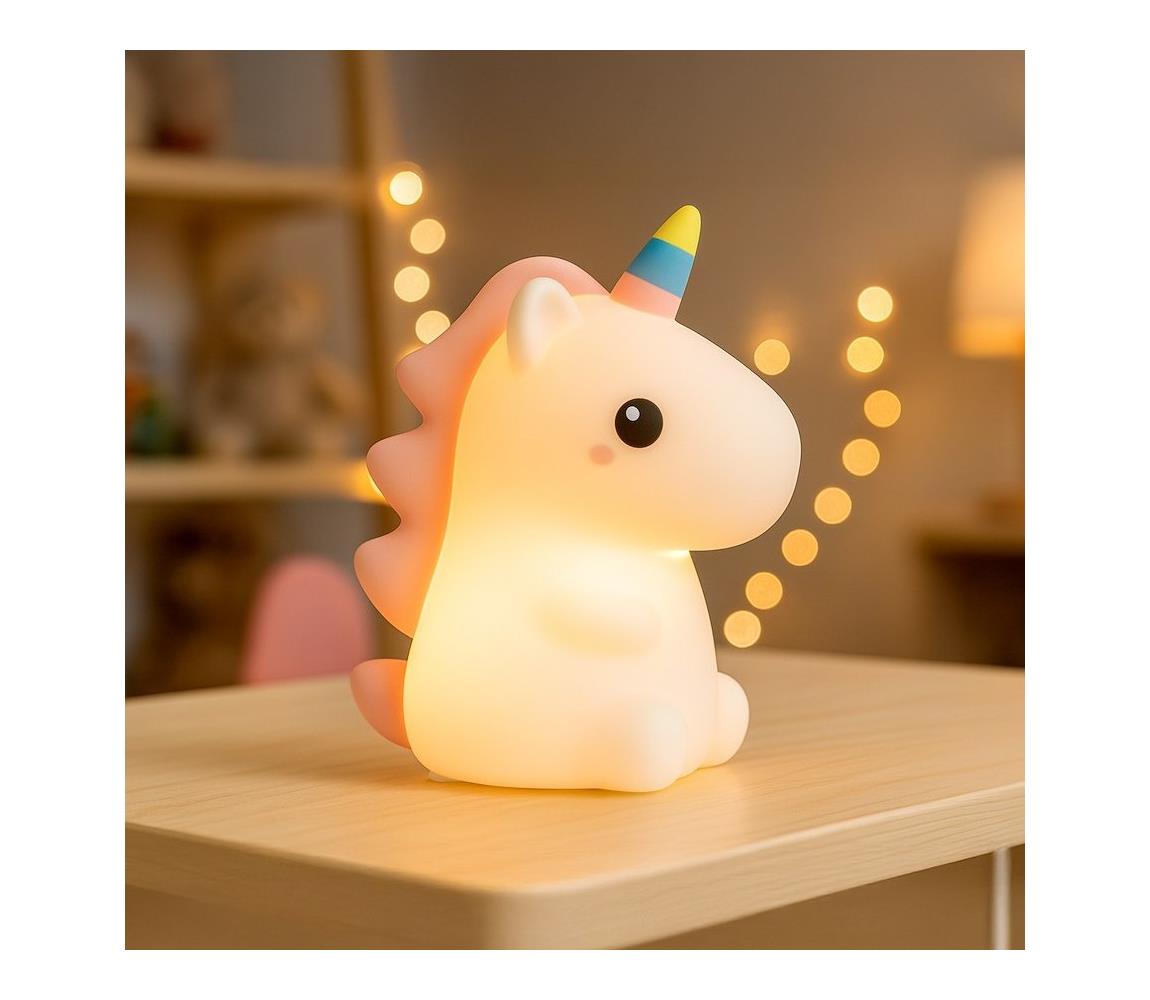 LED RGBW Stmievateľné nabíjateľné detské nočné svetlo UNICORN LED/1W/5V 1200 mAh ML2264