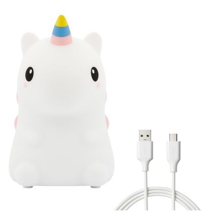 LED RGBW Stmievateľné nabíjacie dotykové detské nočné svetlo UNICORN LED/1W/5V 1200 mAh