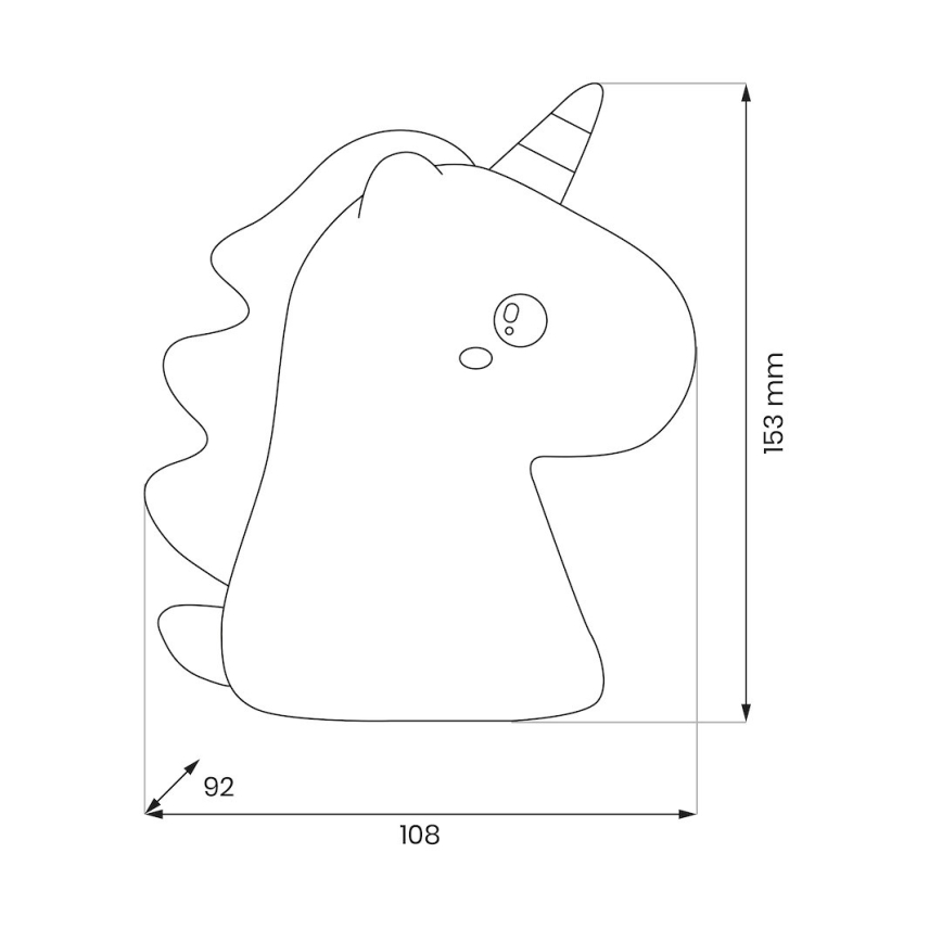 LED RGBW Stmievateľné nabíjacie dotykové detské nočné svetlo UNICORN LED/1W/5V 1200 mAh