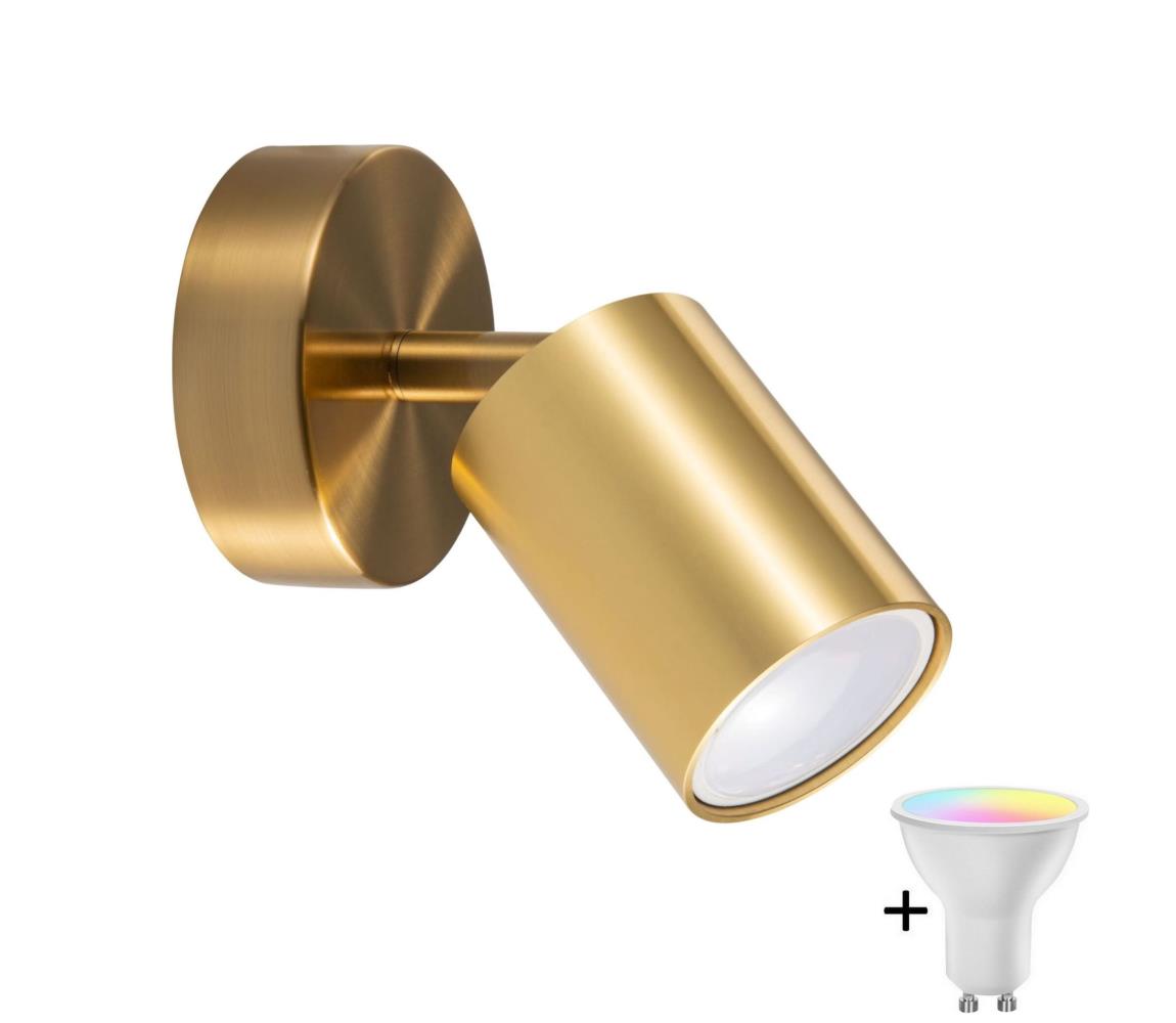 LED RGBW stmievateľné nástenné bodové svietidlo GOLDIE 1xGU10/4,8W/230V zlaté SA2134+AI2382