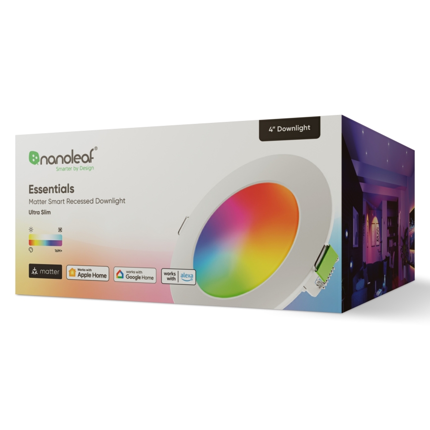 Nanoleaf - LED RGBW Stmievateľné podhľadové svietidlo ESSENTIALS LED/6W/230V 2700-6500K CRI 90 Wi-Fi