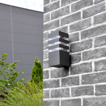 LED RGBW Stmievateľné vonkajšie nástenné svietidlo TEKSAS 1xE27/12W/230V 2700-6500K Wi-Fi IP44 antracit