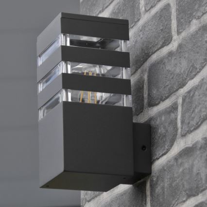 LED RGBW Stmievateľné vonkajšie nástenné svietidlo TEKSAS 1xE27/12W/230V 2700-6500K Wi-Fi IP44 antracit