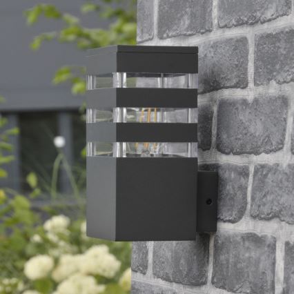 LED RGBW Stmievateľné vonkajšie nástenné svietidlo TEKSAS 1xE27/12W/230V 2700-6500K Wi-Fi IP44 antracit
