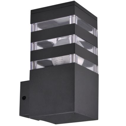 LED RGBW Stmievateľné vonkajšie nástenné svietidlo TEKSAS 1xE27/12W/230V 2700-6500K Wi-Fi IP44 antracit