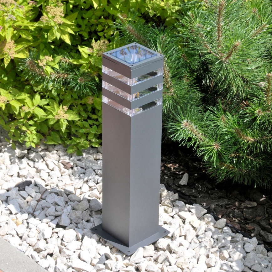 LED RGBW Stmievateľná vonkajšia lampa TEKSAS 1xE27/9W/230V 2700-6500K Wi-Fi 44 cm IP44 antracit