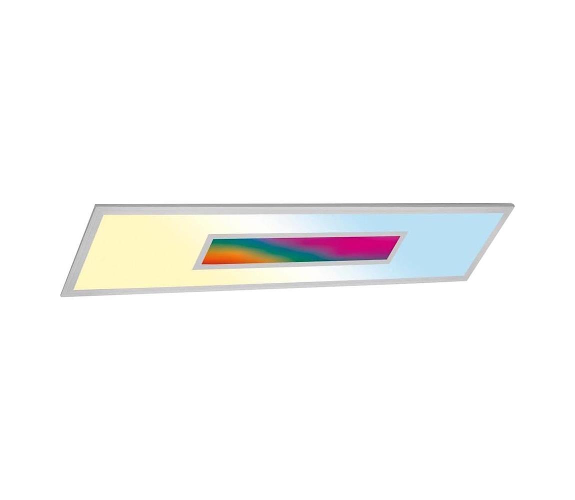 LED RGBW stmievateľný panel LED/20W/230V strieborný + diaľkové ovládanie 9A22034
