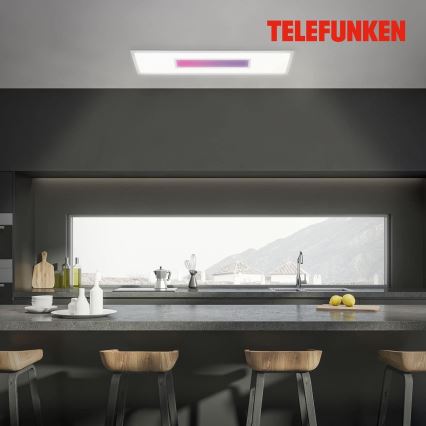 LED RGBW Stmievateľný panel LED/20W/230V 3000-6500K 25x100 cm strieborný + diaľkové ovládanie