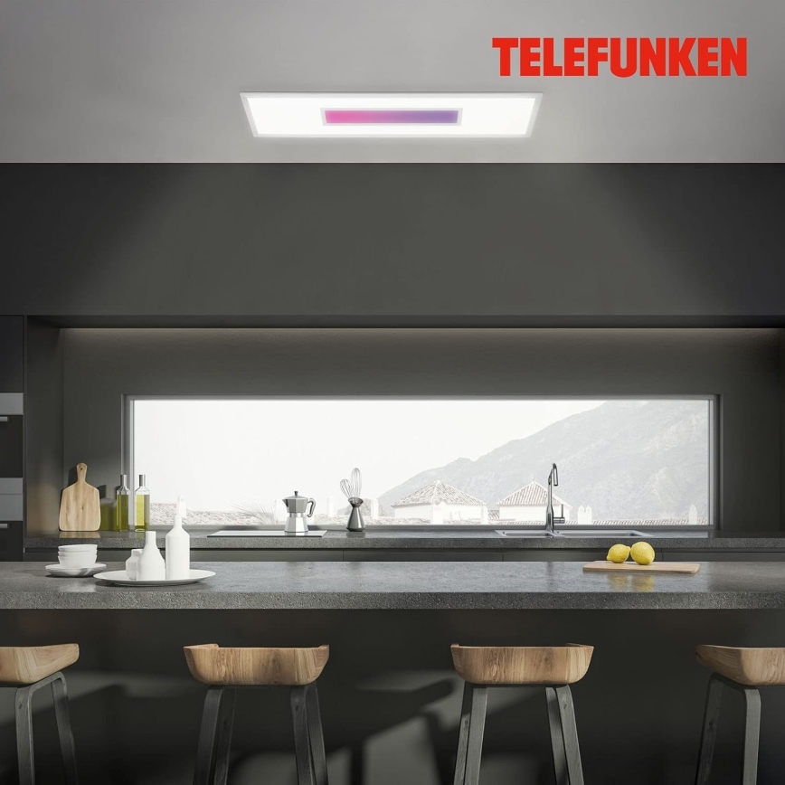 LED RGBW Stmievateľný panel LED/20W/230V 3000-6500K 25x100 cm strieborný + diaľkové ovládanie
