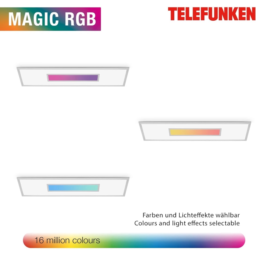 LED RGBW Stmievateľný panel LED/20W/230V 3000-6500K 25x100 cm strieborný + diaľkové ovládanie