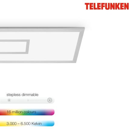 LED RGBW Stmievateľný panel LED/20W/230V 3000-6500K 25x100 cm strieborný + diaľkové ovládanie