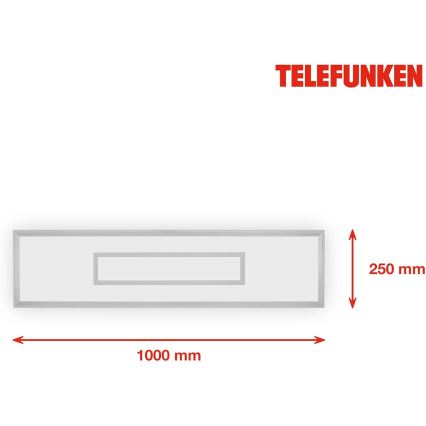 LED RGBW Stmievateľný panel LED/20W/230V 3000-6500K 25x100 cm strieborný + diaľkové ovládanie