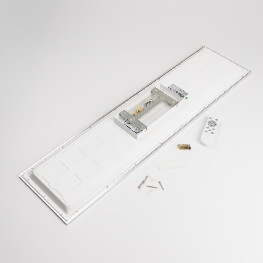 LED RGBW stmievateľný prisadený panel LED/13,5W/230V 3000-6500K 29,5x59,5 cm strieborný + diaľkové ovládanie