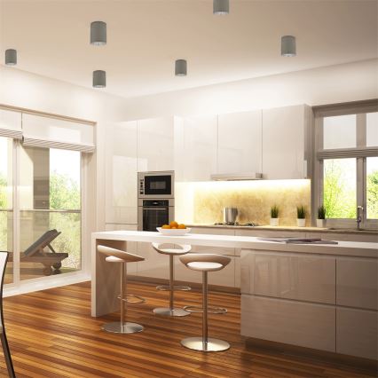 LED RGBW Stmievateľné bodové svietidlo JUPITER 1xE27/6,5W/230V 2700-6500K Wi-Fi pr. 9,8 cm sivá