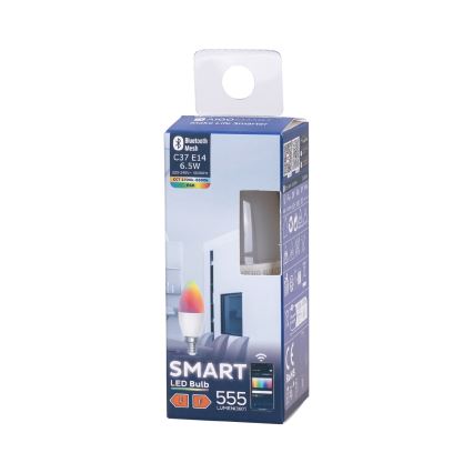 LED RGBW Stmievateľná žiarovka C37 E14/6,5W/230V 2700-6500K - Aigostar