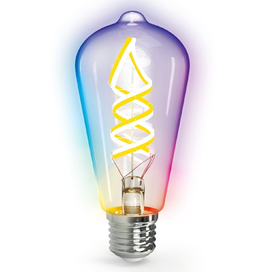 LED RGBW Stmievateľná žiarovka FILAMENT MESH Smart ST64 E27/4,9W/230V 2700K - Aigostar