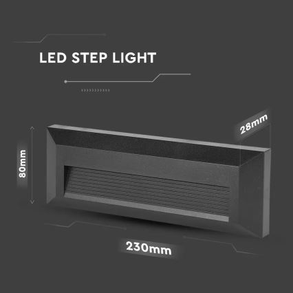 LED Schodiskové svietidlo 1xLED/3W/230V 3000K IP65