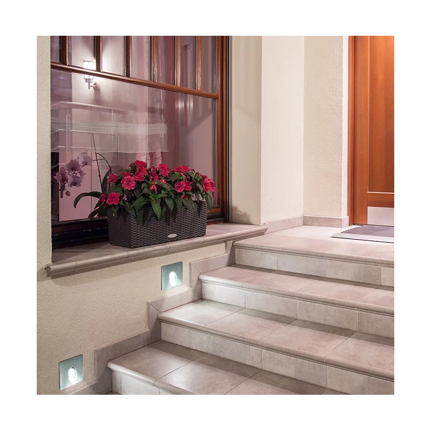 LED Schodiskové svietidlo ESPO LED/3W/230V IP54 matný chróm