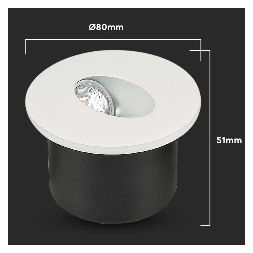 LED Schodiskové svietidlo LED/3W/230V 4000K biela
