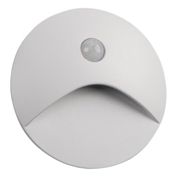 LED schodiskové svietidlo s pohybovým a súmrakovým senzorom EXIN LED/2,5W/230V 3000K IP65 biele okrúhle